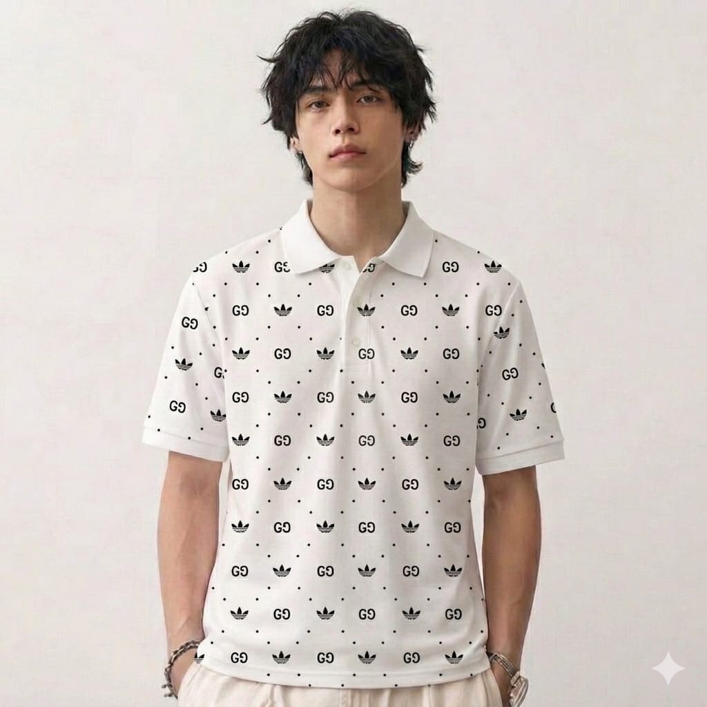 Gucci adi-das White Polo Tshirt