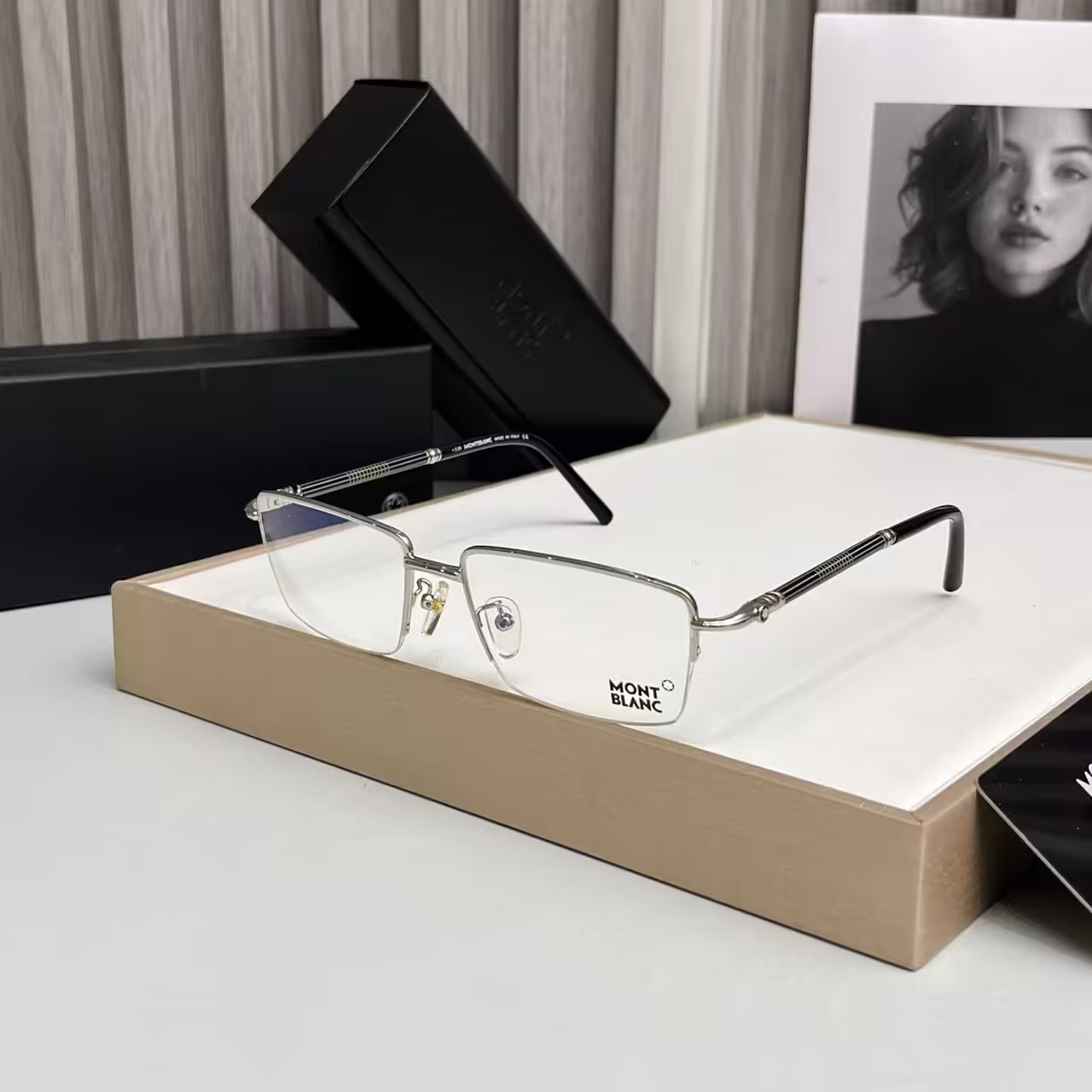 WhatsApp Image 2025-10-31 at 6.35.11 PM Montblanc Rectangular Silver Frame Unisex Premium Eyeglass