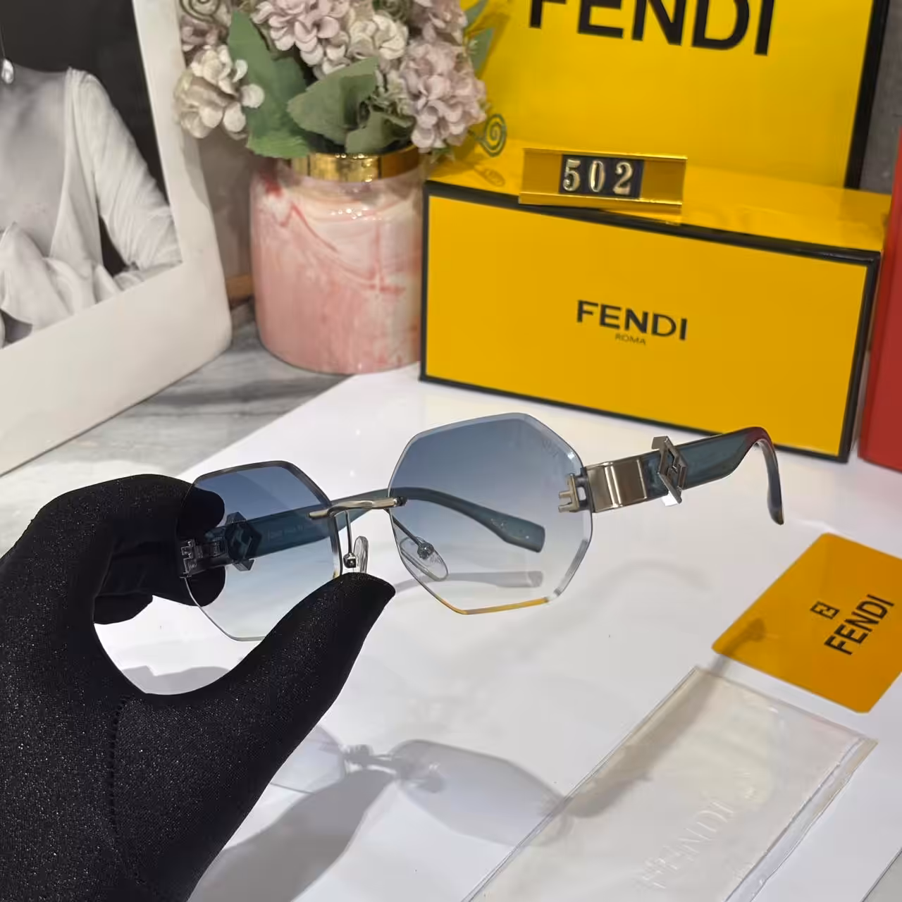WhatsApp Image 2025-11-03 at 4.35.47 PM Fendi FF Hexagonal Blue Tint Men’s Sunglass