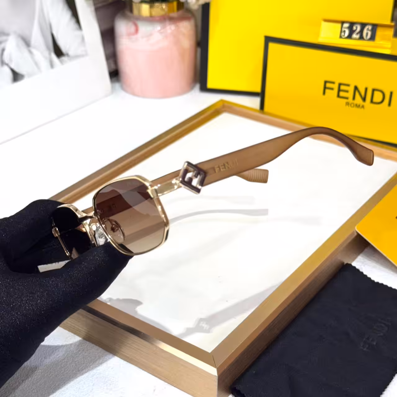 WhatsApp Image 2025-11-03 at 4.55.47 PM Fendi FF Rectangular Brown Tint Men’s Sunglass