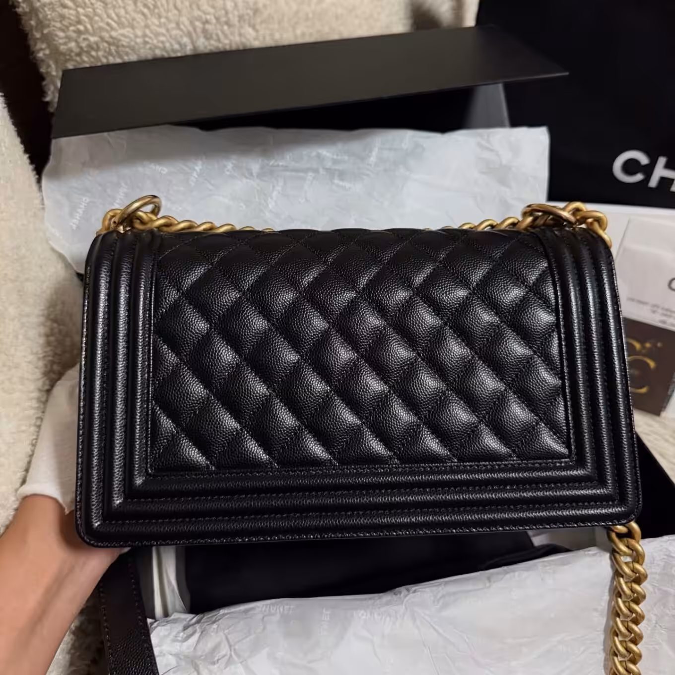 WhatsApp Image 2025-11-14 at 7.23.42 PM Chanel Leboy premium Quality Black Sling Bag (Double Box Packaging)
