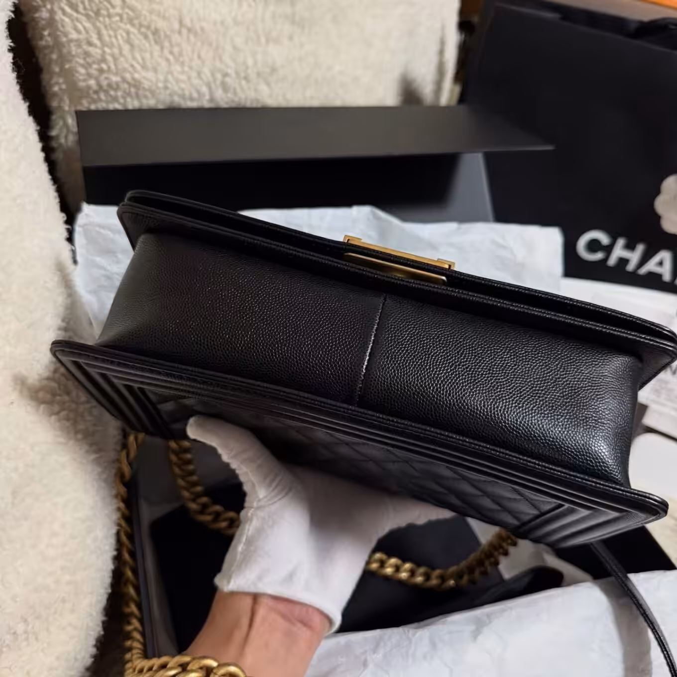 WhatsApp Image 2025-11-14 at 7.23.43 PM (1) Chanel Leboy premium Quality Black Sling Bag (Double Box Packaging)