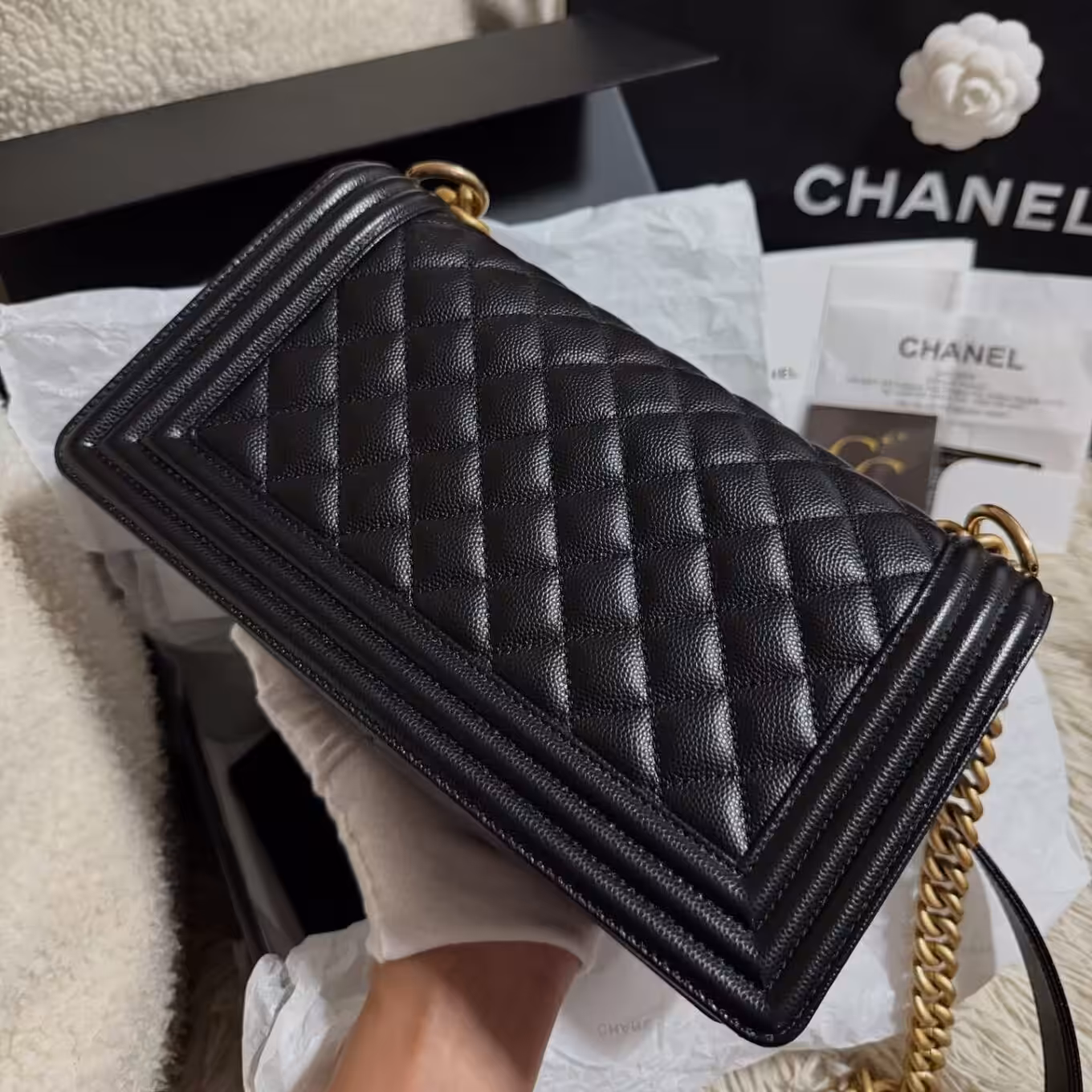 WhatsApp Image 2025-11-14 at 7.23.43 PM Chanel Leboy premium Quality Black Sling Bag (Double Box Packaging)