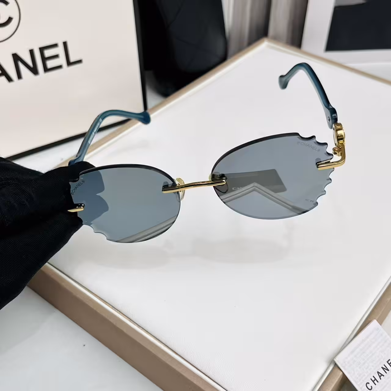 WhatsApp Image 2025-11-20 at 6.19.27 PM Chanel Scalloped Rimless Sunglasses