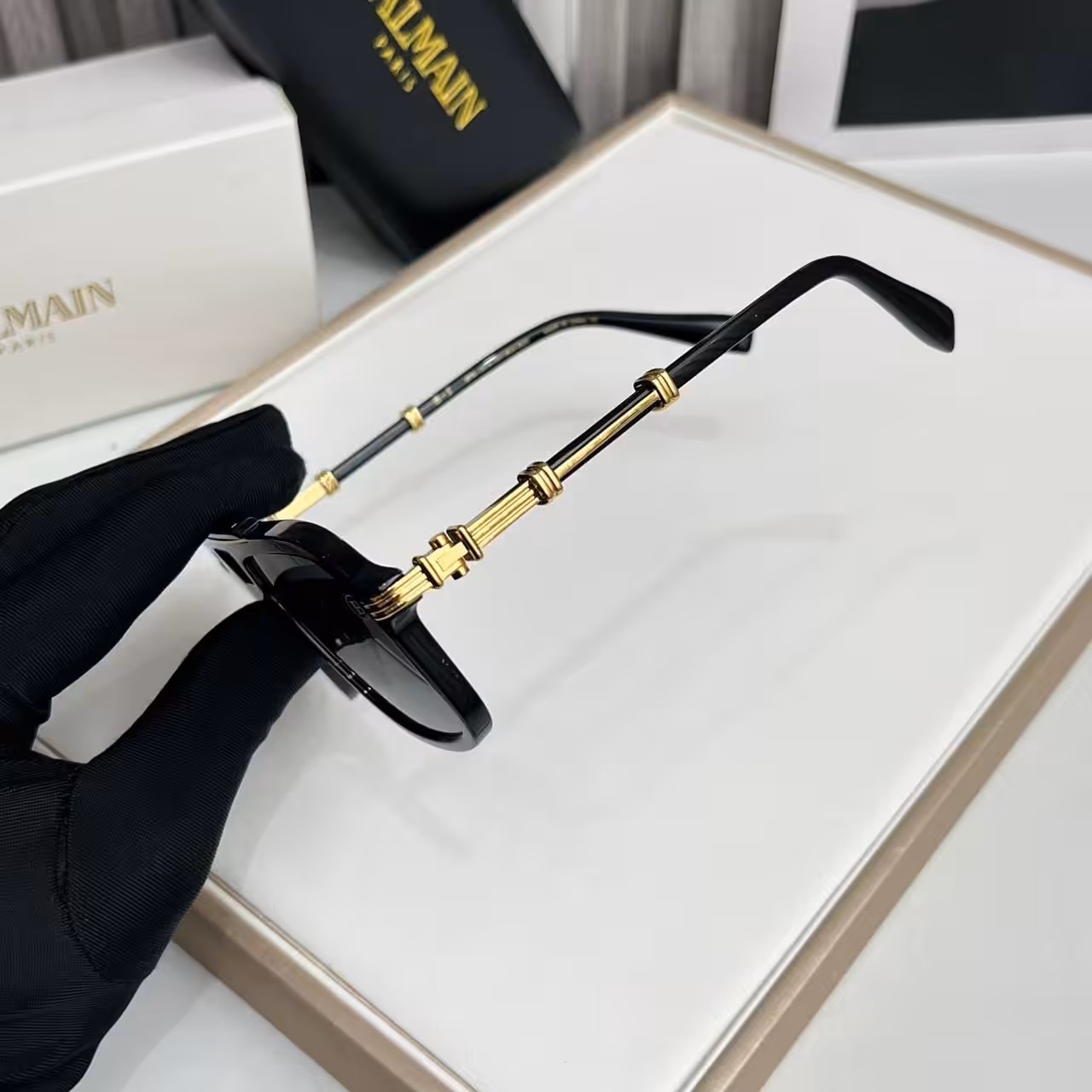 WhatsApp Image 2025-11-20 at 6.27.05 PM (1) Balmain Black Gold Aviator Sunglasses