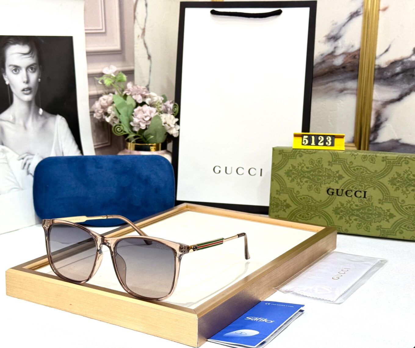 Gucci Wayfarer Coffee Mens Sunglass
