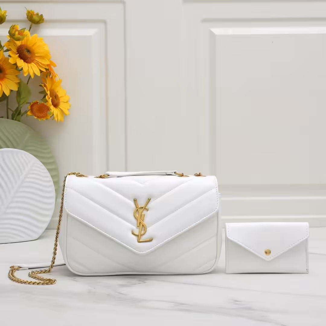 WhatsApp Image 2025-12-14 at 12.08.55 PM YSL Lou Lou White Color Shoulder Bag (With Box)