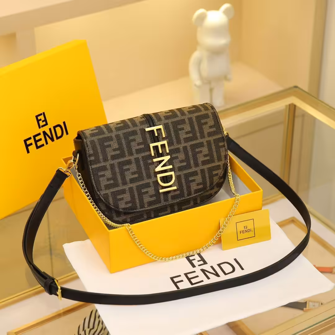 WhatsApp Image 2025-12-18 at 11.37.06 PM Fendi Fendigraphy FF Black Green Color Shoulder Bag (With Box)