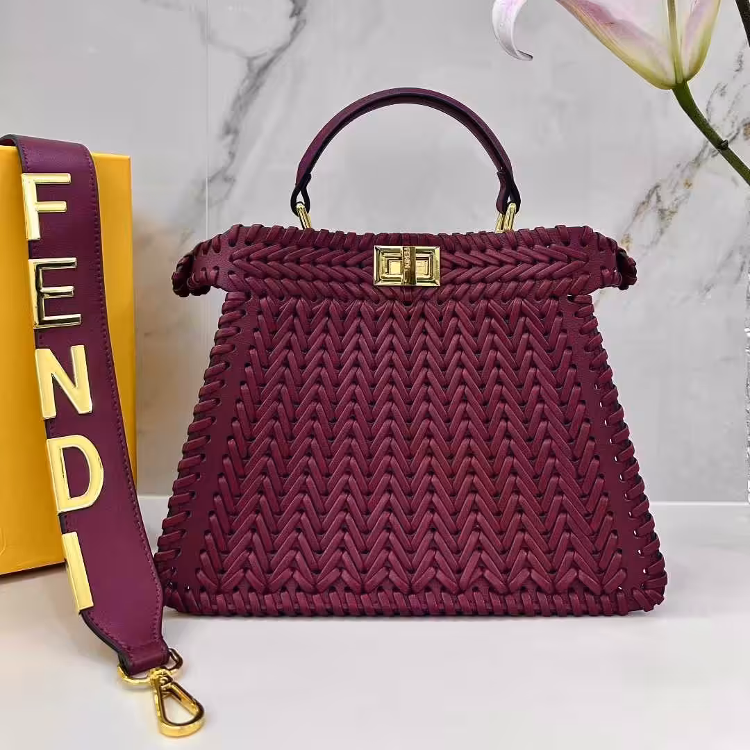 WhatsApp Image 2025-12-18 at 12.14.28 AM (1) Fendi Peekaboo ISeeU Red Color Hand Bag