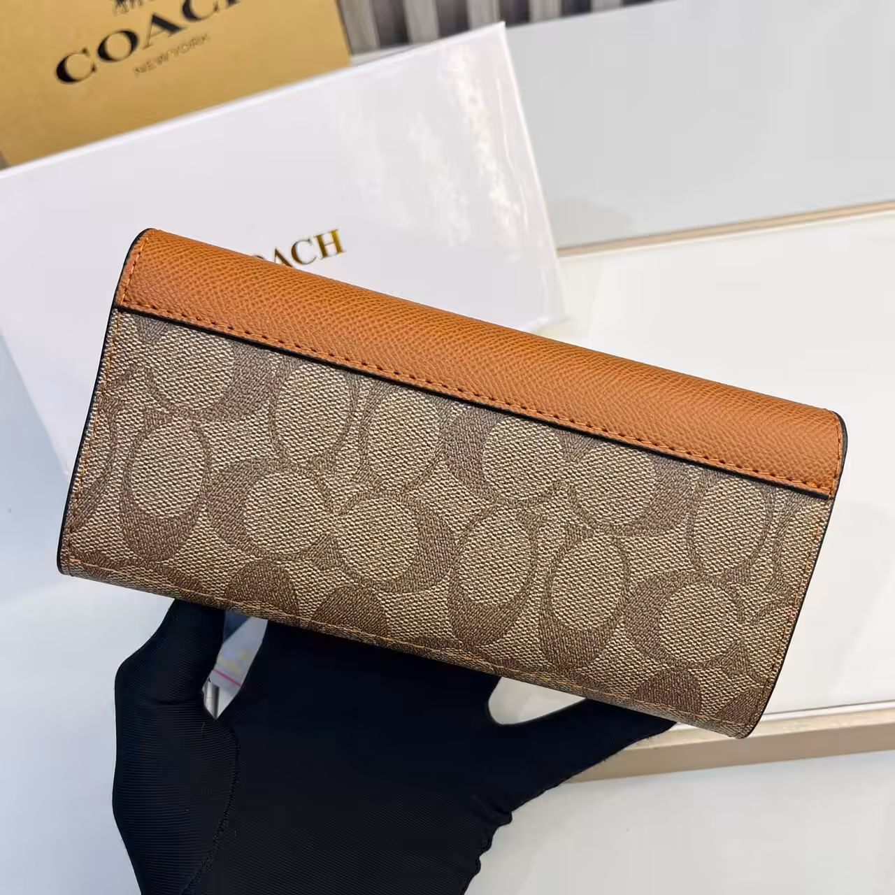 WhatsApp Image 2025-12-19 at 1.37.40 AM Coach Brown 3 Fold Envelop Signature Wallet