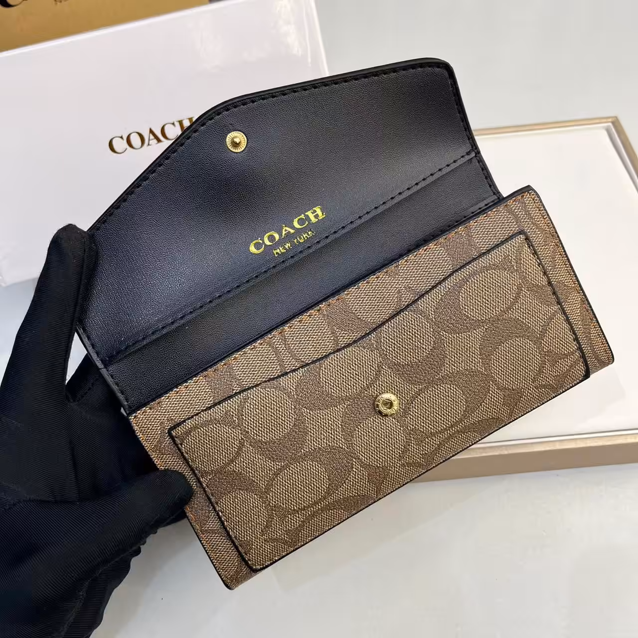 WhatsApp Image 2025-12-19 at 1.37.41 AM Coach Brown 3 Fold Envelop Signature Wallet