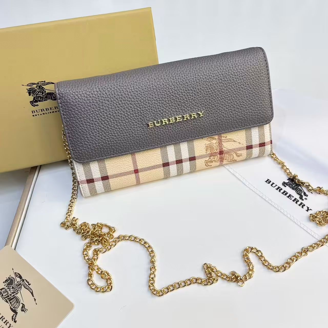 WhatsApp Image 2025-12-19 at 2.11.33 AM Burberry Loxely Long Gray Color Crossbody Sling Bag (With Box)