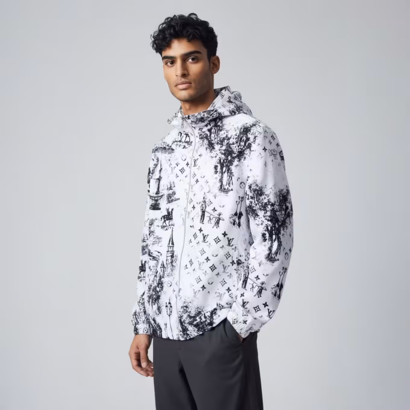 WhatsApp Image 2025-12-24 at 6.20.54 PM Louis Vuitton White Graphic Wind Cheater Jacket