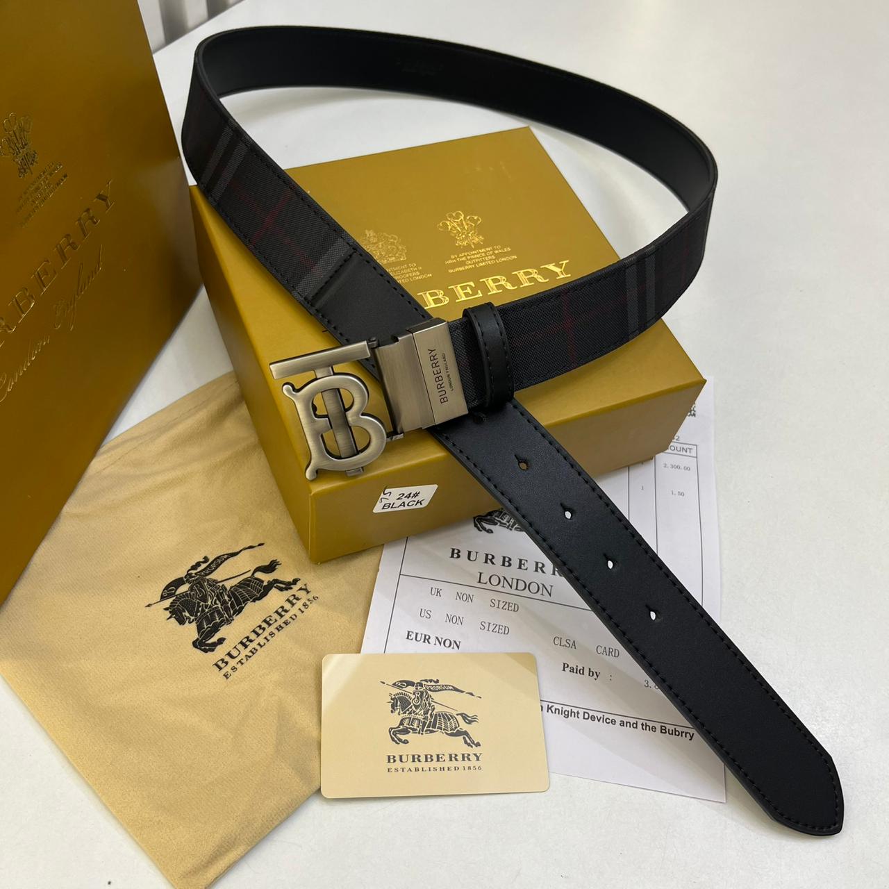 Burberry TB Monogram Check Belt