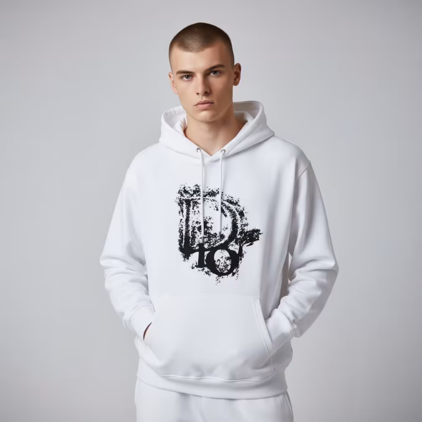 Christian Dior White Full Sleeve Graphic Men’s Hoodie
