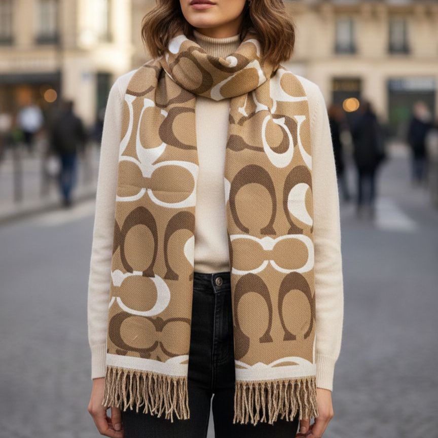 Coach Signature Beige Monogram Stole