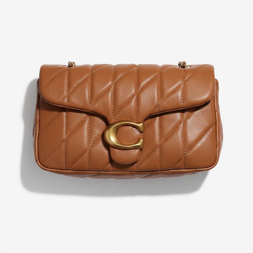 Coach Tabby 26 Brown Quilted Sling Bag (With Box)