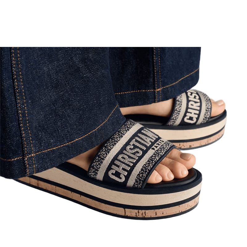 Christian Dior Dway Blue Platform Slide