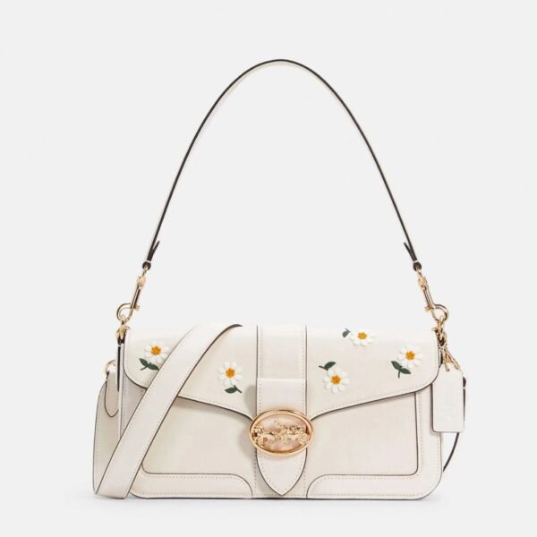 Coach Georgie Flower Daisy Embroidery Shoulder Bag (With Box)