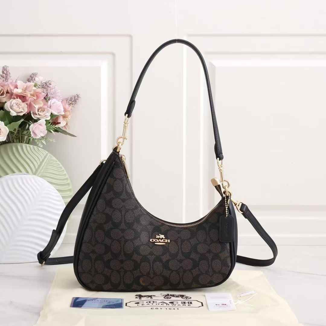 Coach Teri Twisted Coffee Shoulder Bag (With Box)