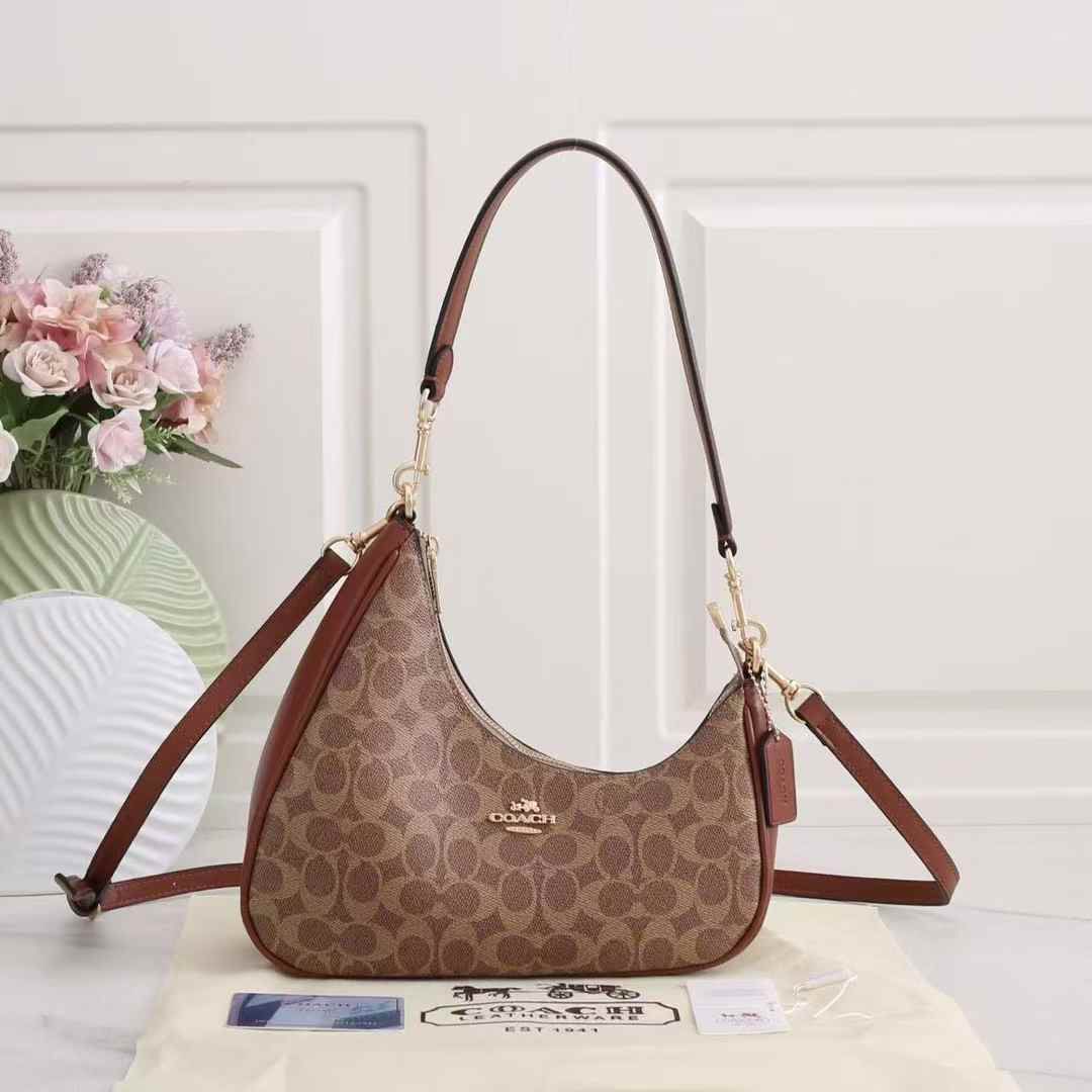 Coach Teri Twisted Apricot Brown Shoulder Bag (With Box)