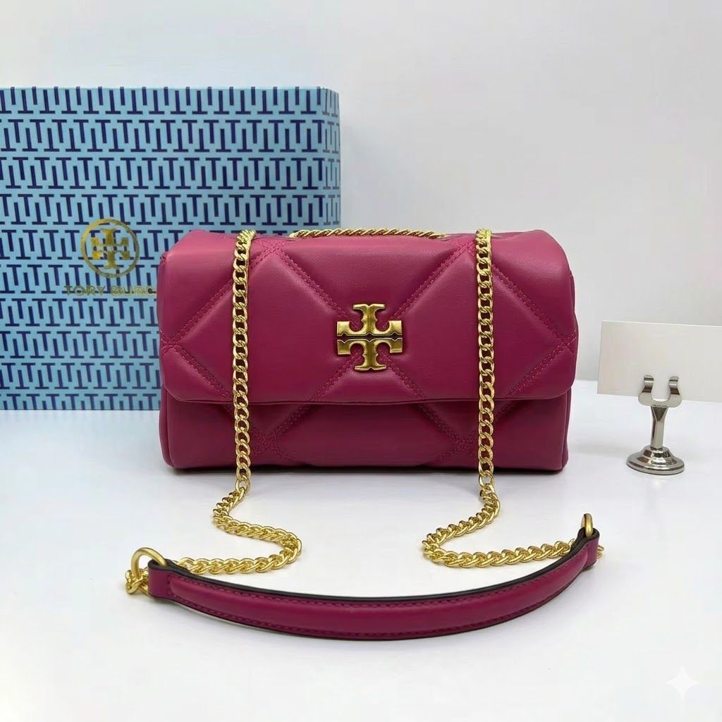 Tory Burch Diamond Kira Rose Color Sling Bag (With Box)