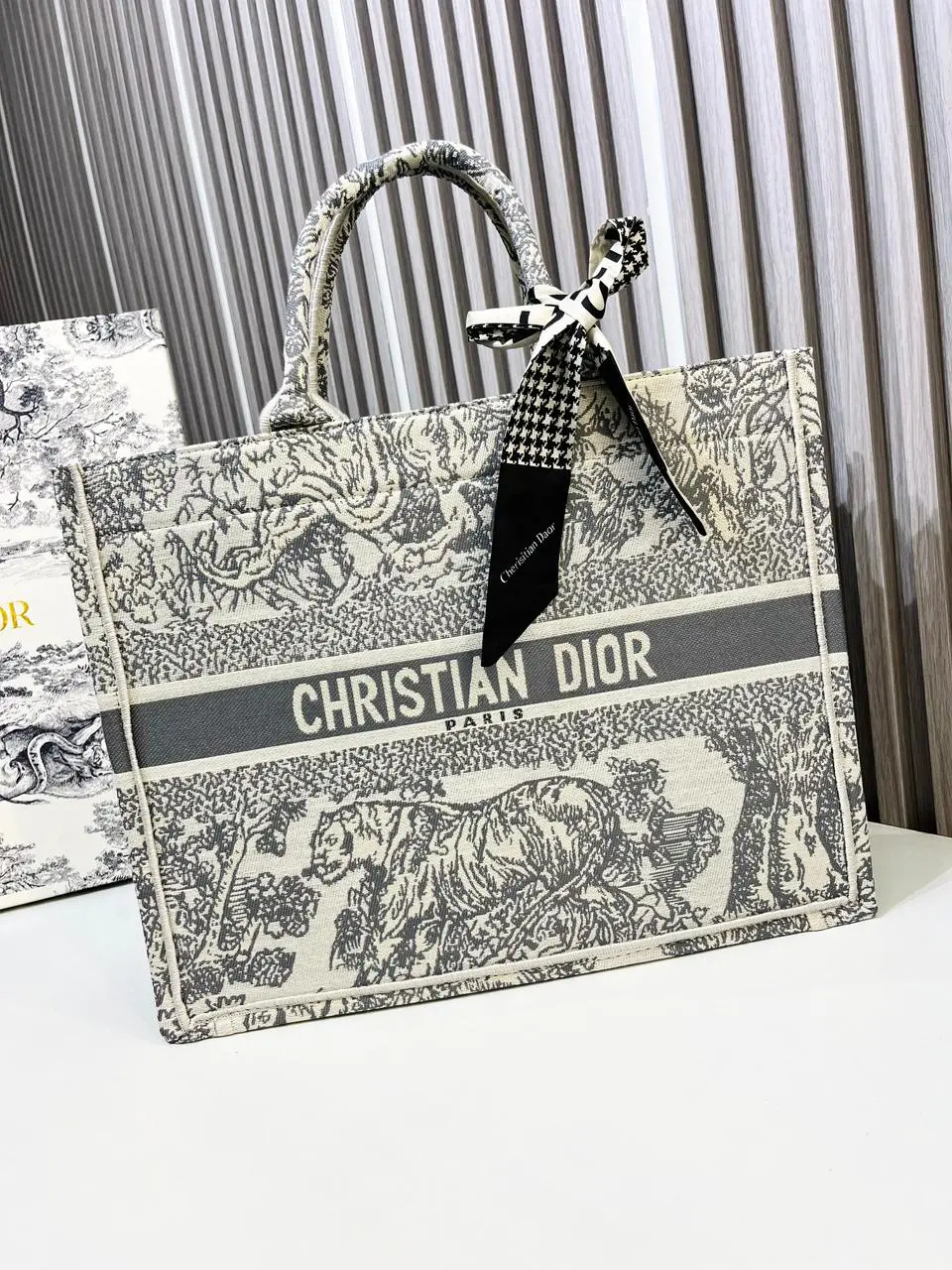 WhatsApp-Image-2026-02-02-at-4.50.32-PM Christian Dior Grey Tiger Tote (With Box)