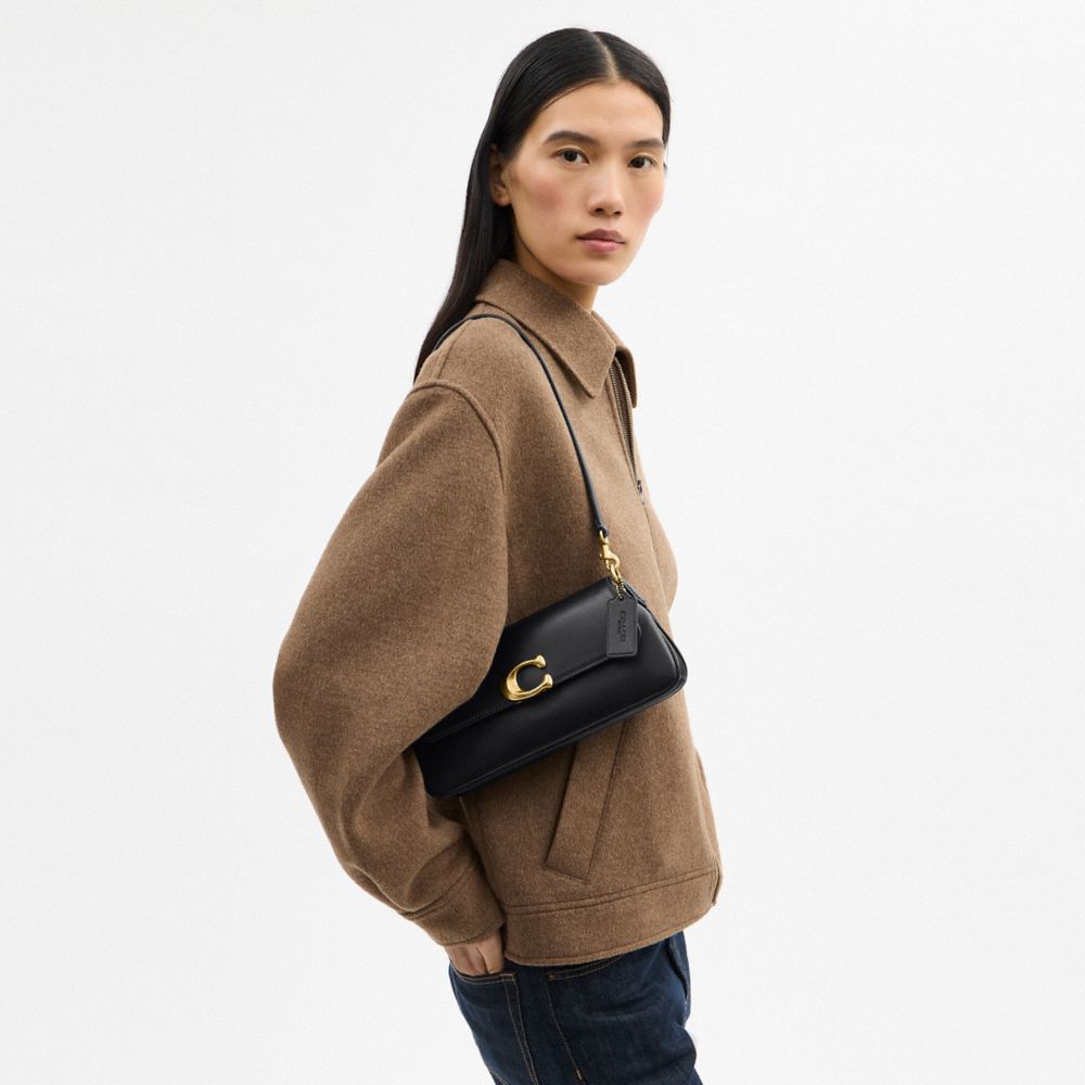 Coach Jet Black Shoulder Bag (With Box)