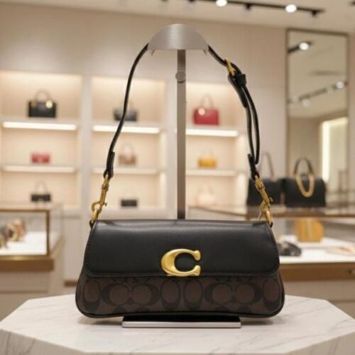 Coach Jet Coffee Black Shoulder Bag (With Box)