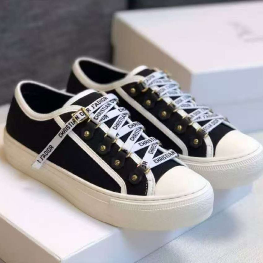 Christian Dior Walk N Dior Black Canvas Unisex Sneaker