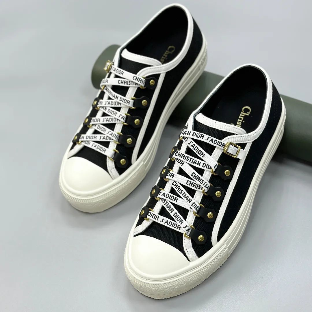Christian Dior Walk N Dior Black Canvas Unisex Sneaker