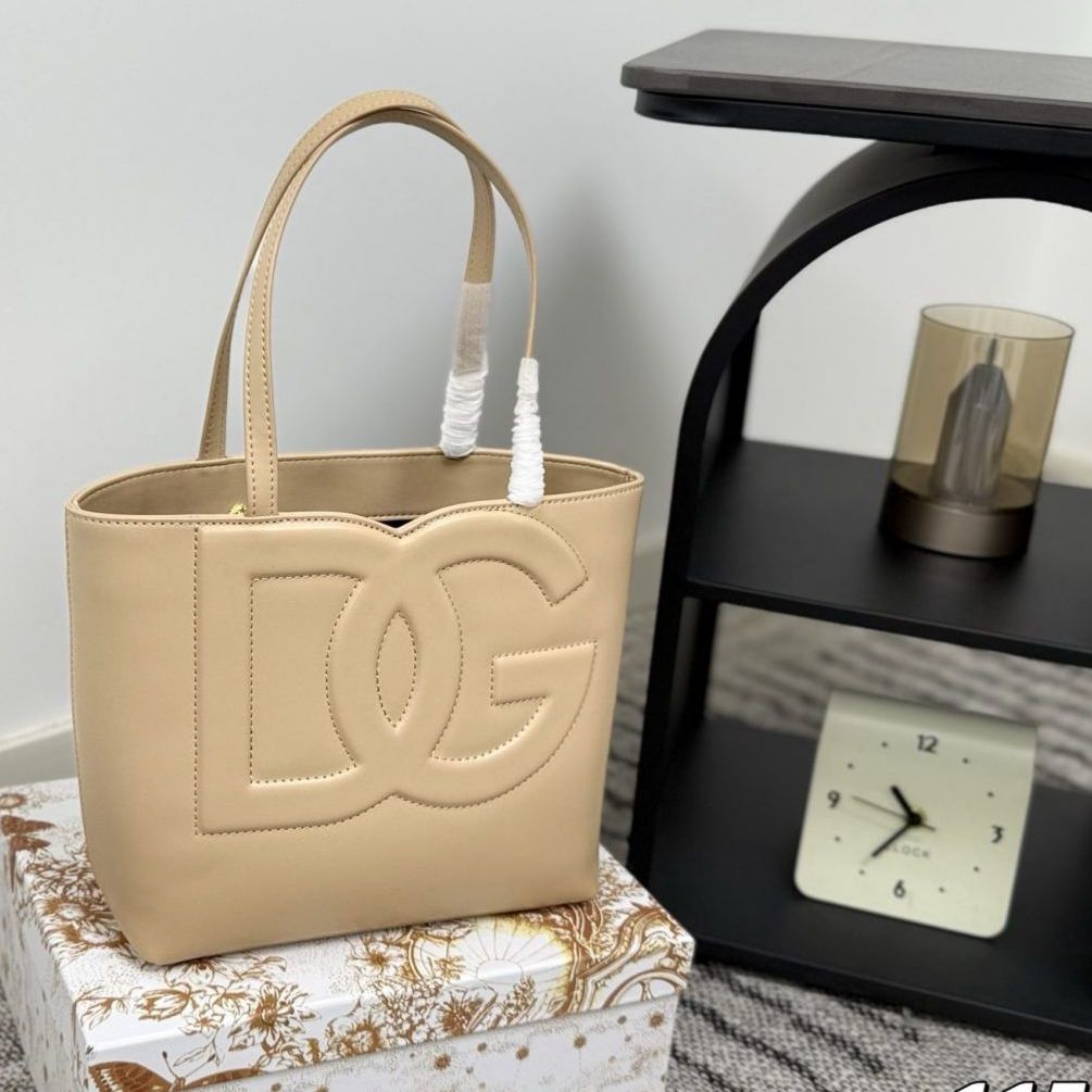 Dolce & Gabbana Beige DG Logo Medium Tote (With Box)