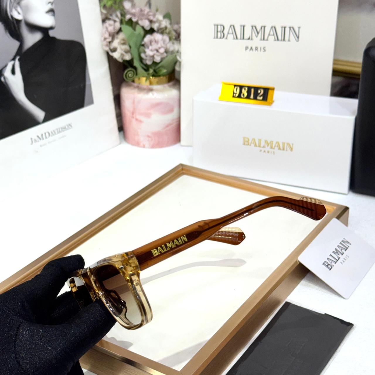 Balmain Brown Wayfarer Sunglass For Men