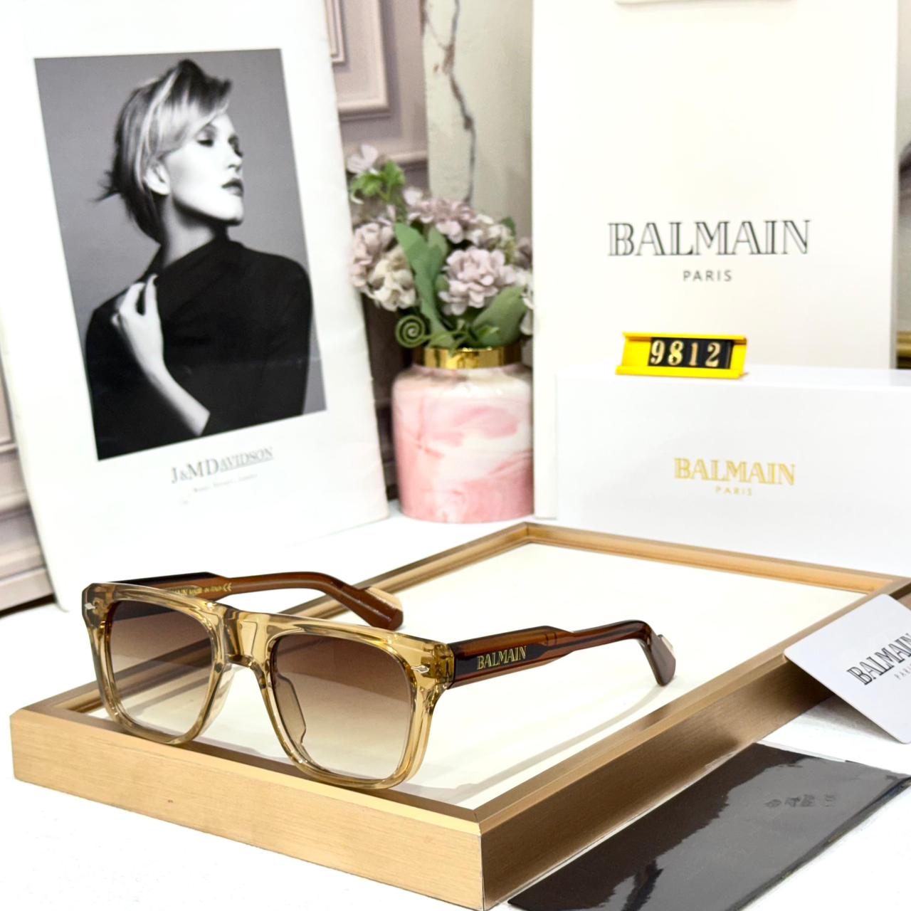 Balmain Brown Wayfarer Sunglass For Men