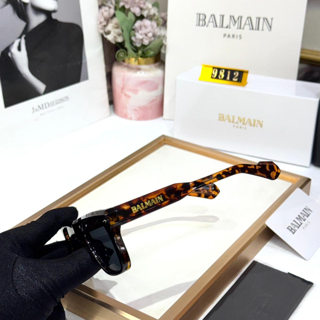 Balmain Brown Black Wayfarer Sunglass For Men