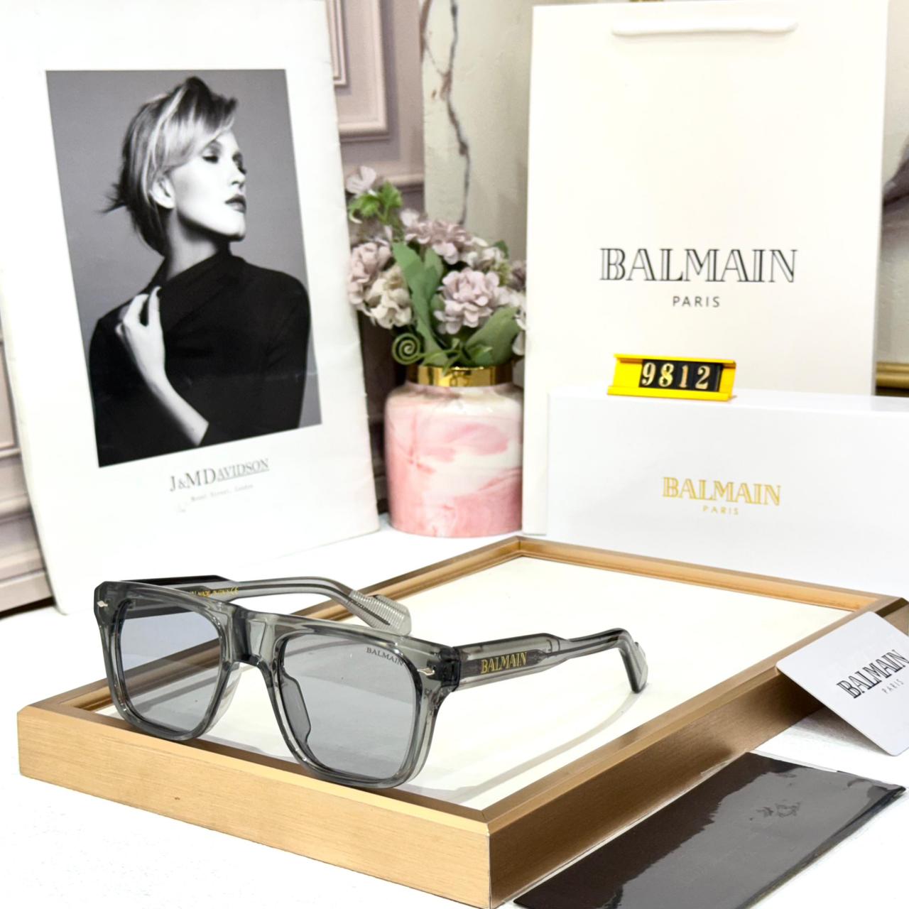 Balmain Grey Wayfarer Sunglass For Men