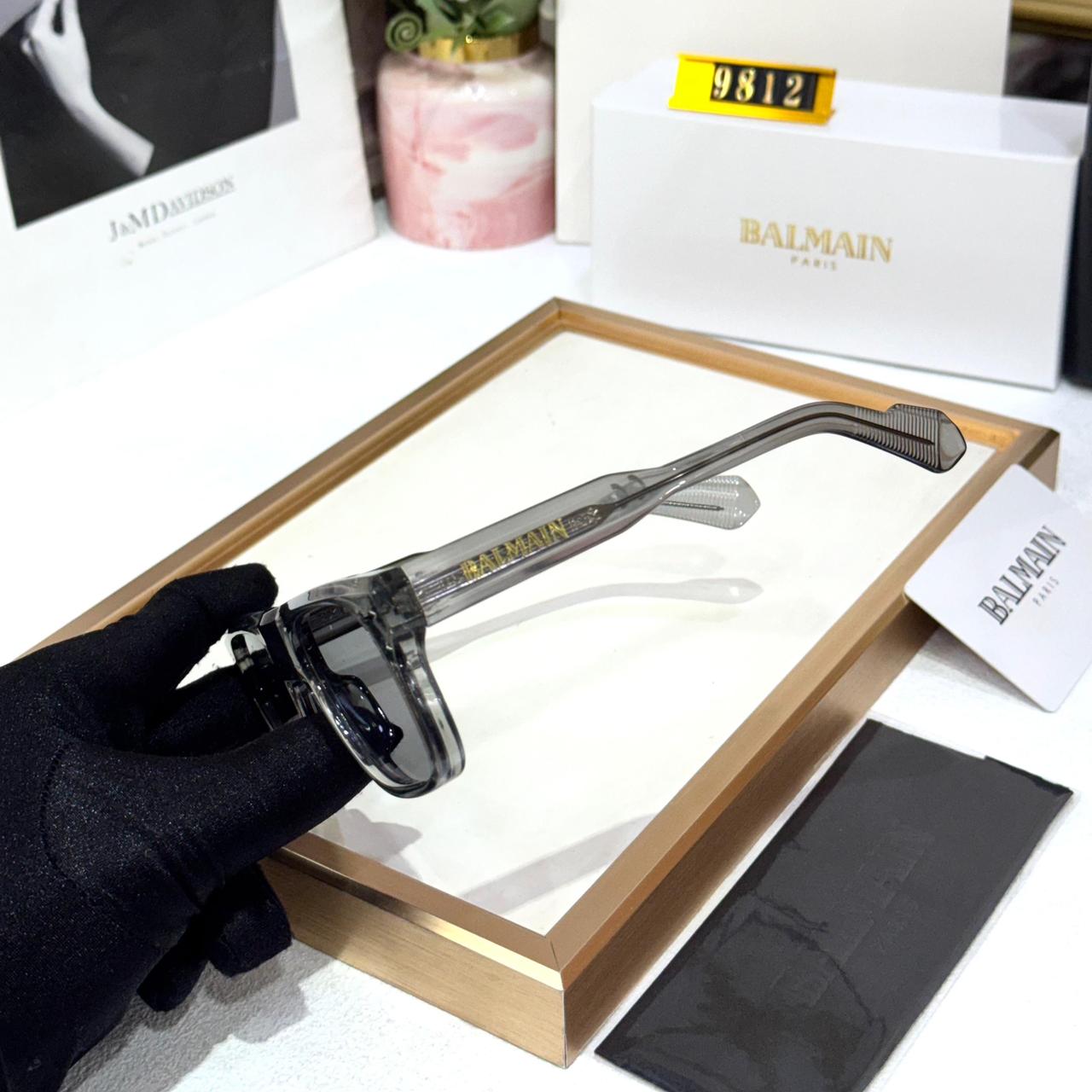 Balmain Grey Wayfarer Sunglass For Men