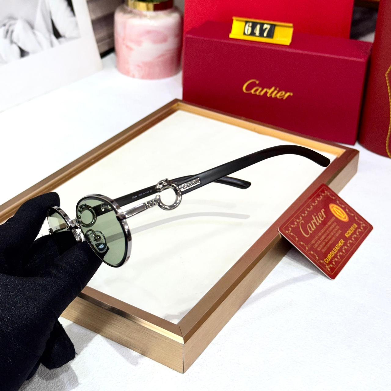 Cartier Oval Green Sunglass For Women