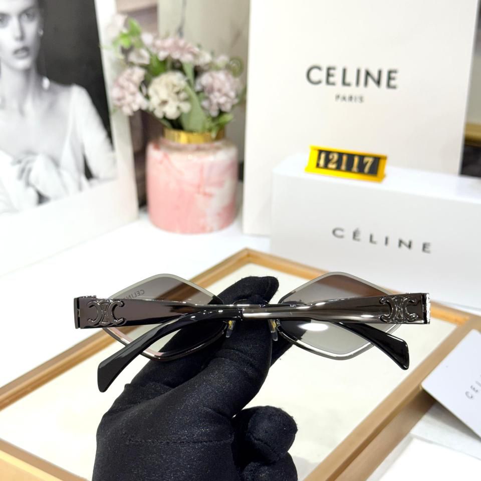 Celine Gunmetal Hexagon Sunglass For Women