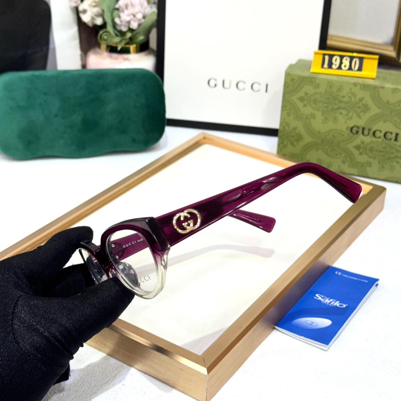 Gucci Pink Cat-Eye Optical Eyeglasses for Women
