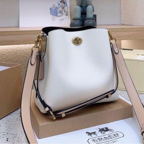Coach Willow Bucket White Shoulder Bag (With Box)
