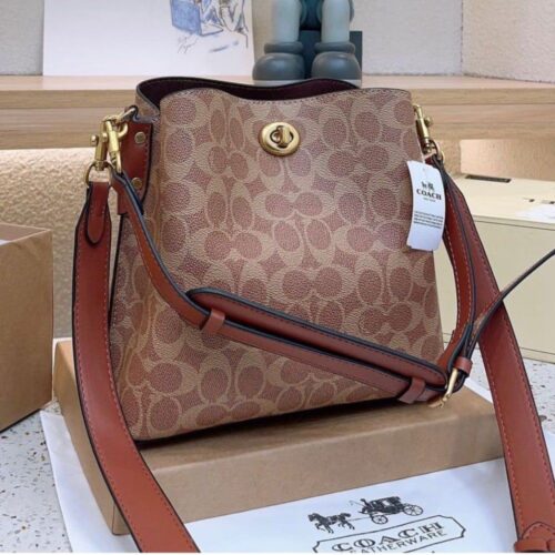 Coach Willow Bucket Apricot Tan Shoulder Bag (With Box)