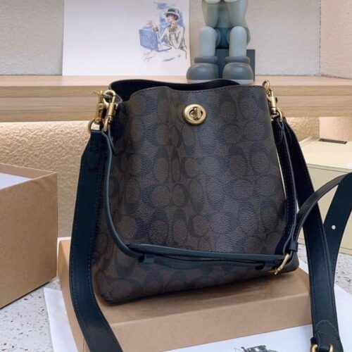 Coach Willow Bucket Coffee Shoulder Bag (With Box)