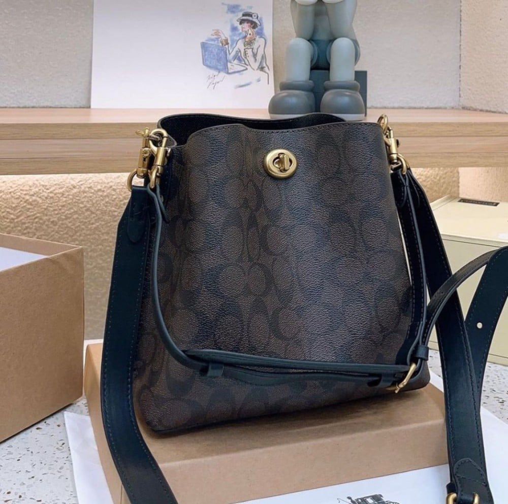 Coach Willow Bucket Coffee Shoulder Bag (With Box)