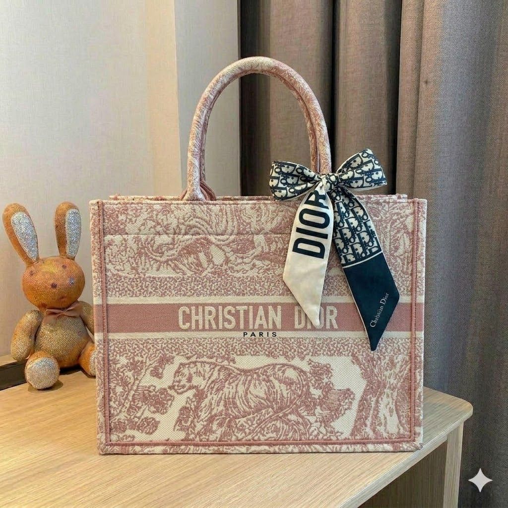 Christian Dior Pink Tiger Tote (With Box)