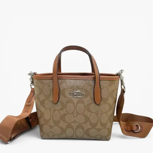 Coach Apricot Brown Mini City Tote (With Box) Coach Apricot Brown Mini City Tote (With Box)