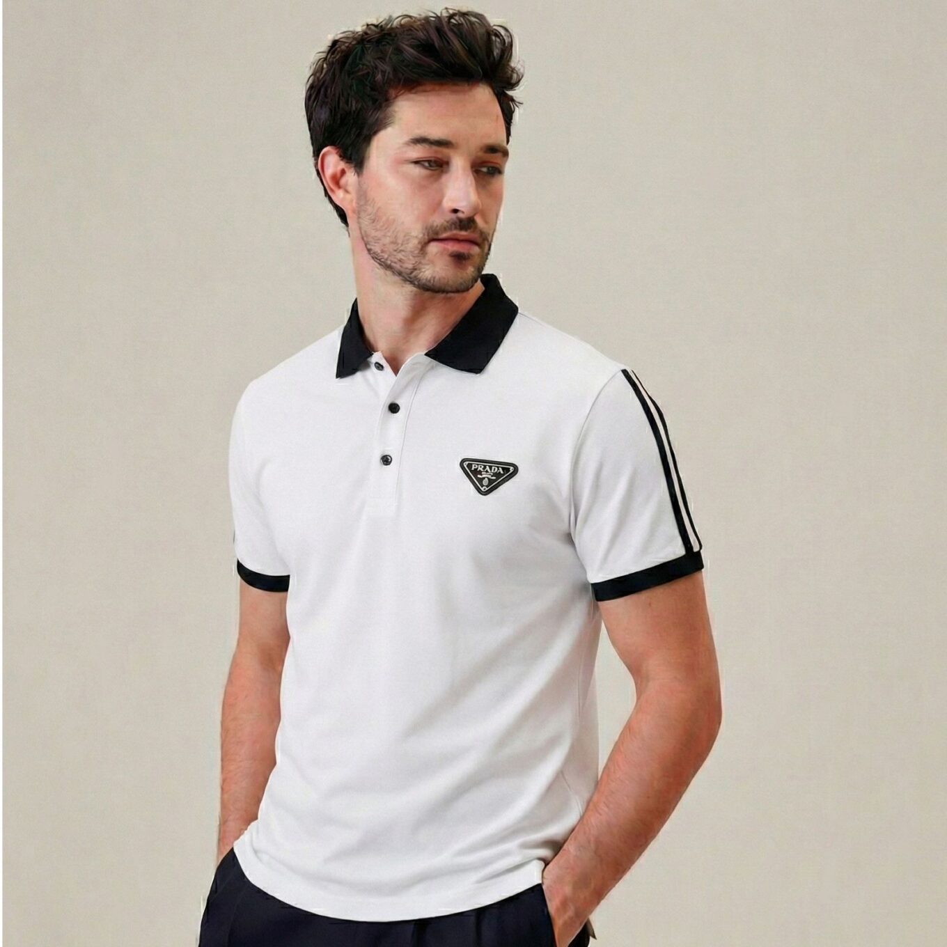Prada White Polo Tshirt