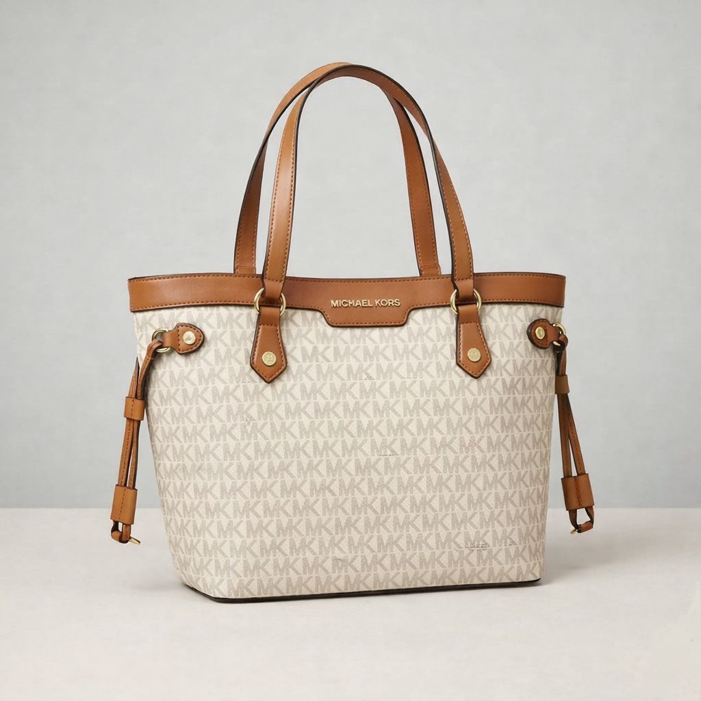 Michael Kors Sheila Medium Beige Brown Tote Bag