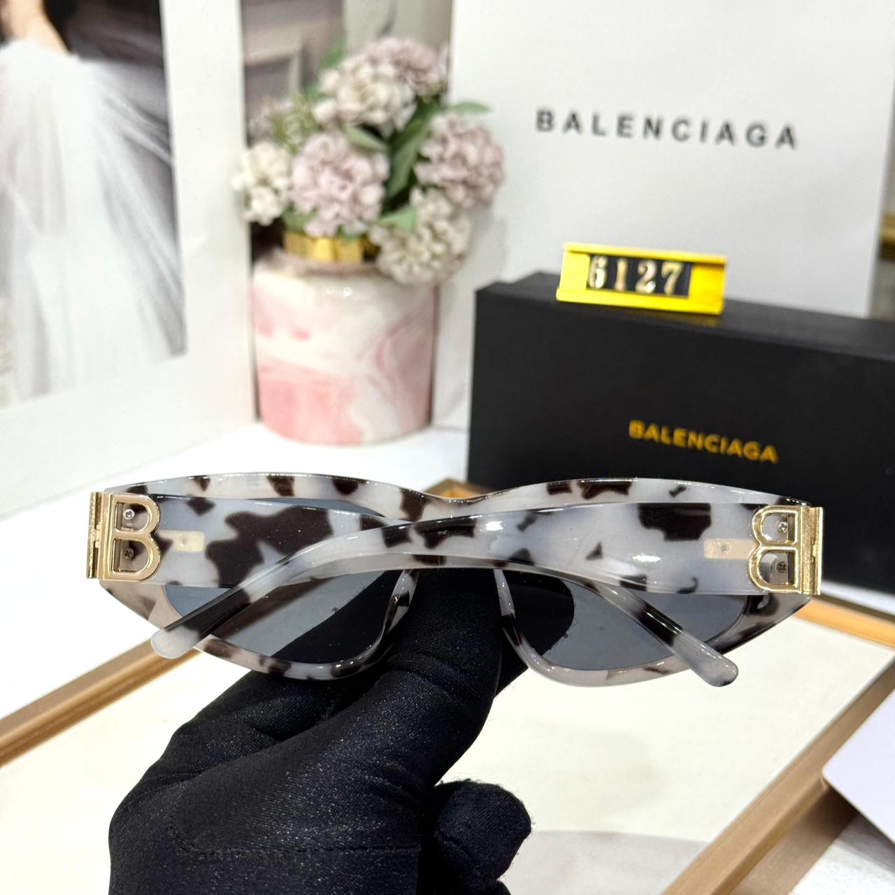 Balenciaga Grey Rectangular Women Sunglass
