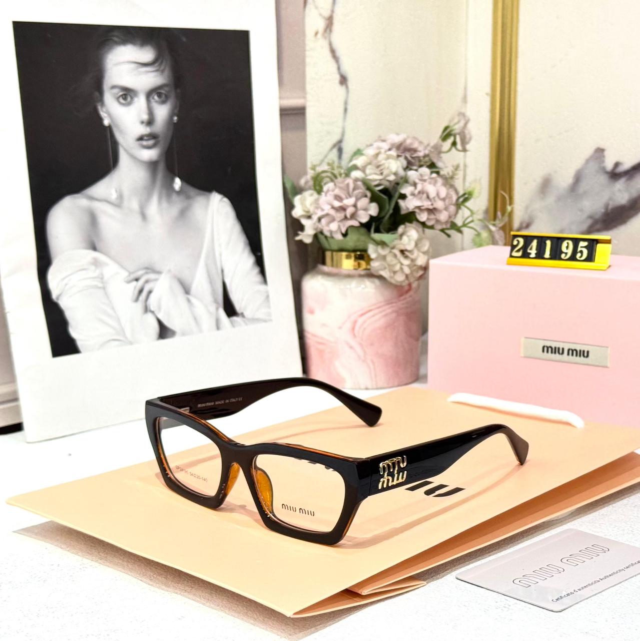 Miu Miu Black Brown Women Eyeglass